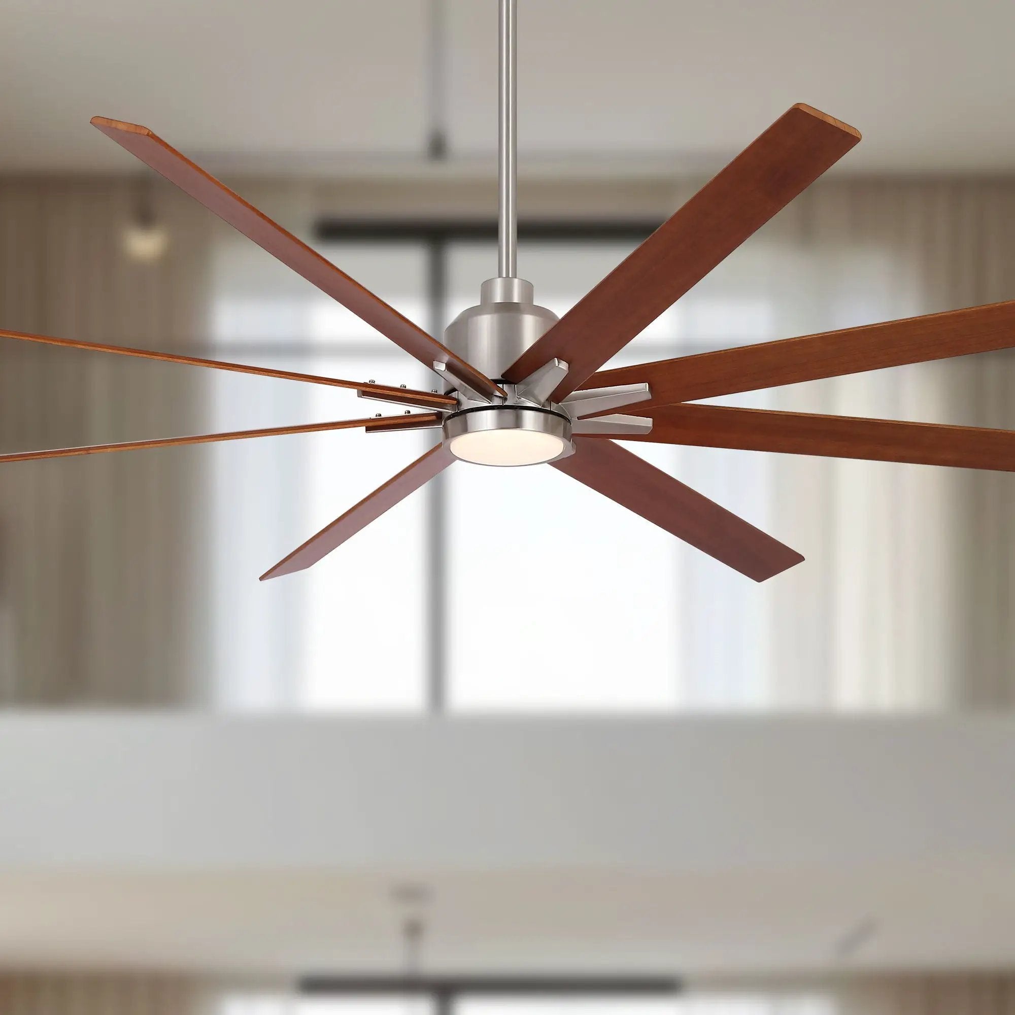 Oversized Large Ceiling Fan With Dimmable LED Light, 8 Blades, Remote Control by Unique Piece Furniture