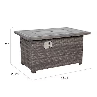 Tenaya Wicker Square Firepit Table by Outdoor-USA®