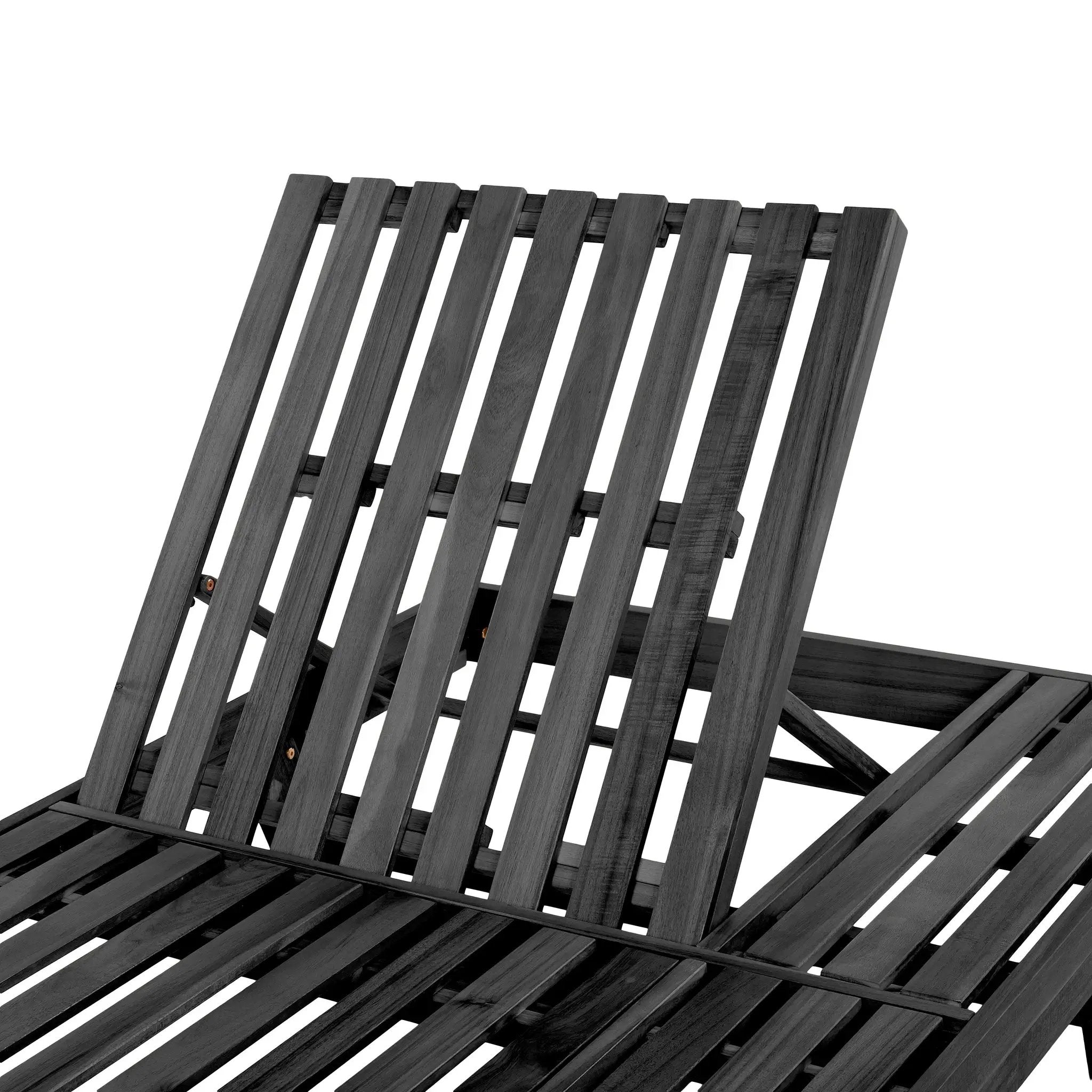 2/3 Foldable Acacia Wood Lounge Chair with Adjustable Backrest & Flat Storage Surface by HouseOfZazla