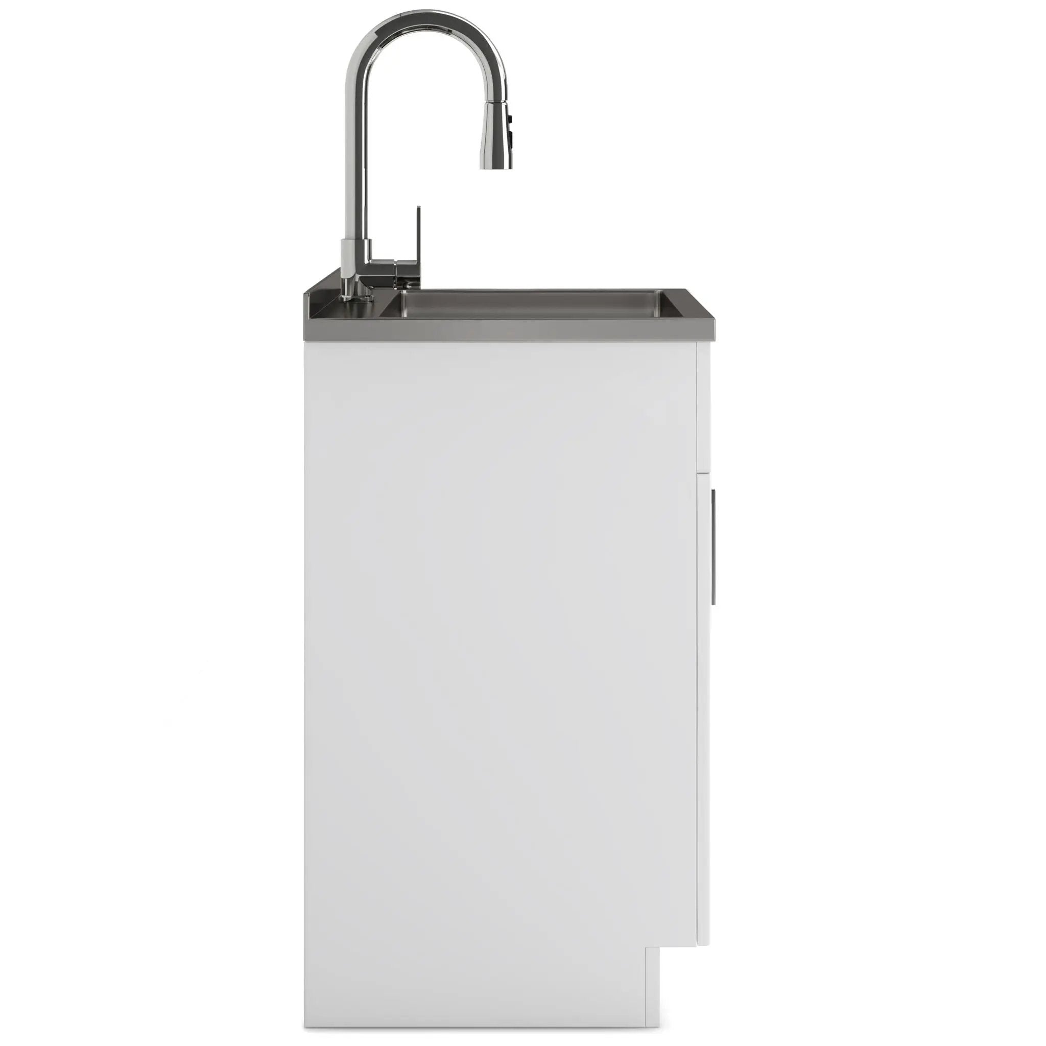 Shaker - Modern Wide, Laundry Cabinet With Faucet And Stainless Steel Sink by HouseOfZazla