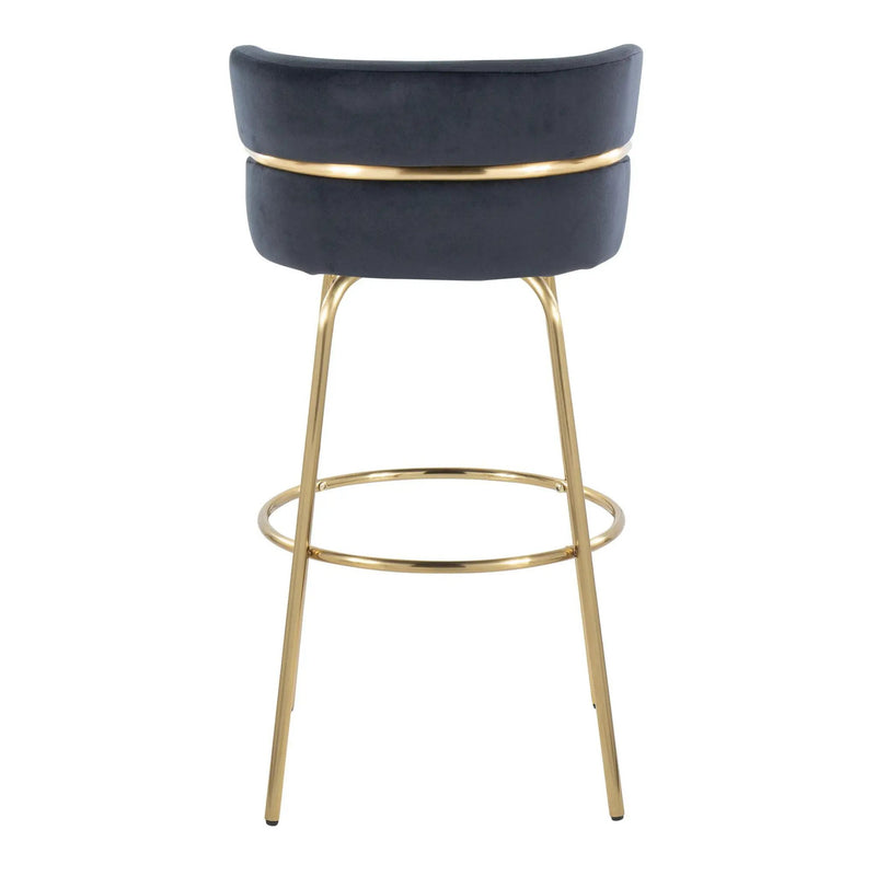 Cinch - Glam / Art Deco Fixed Height Barstool With Swivel With Round Footrest (Set of 2) by Unique Piece Furniture