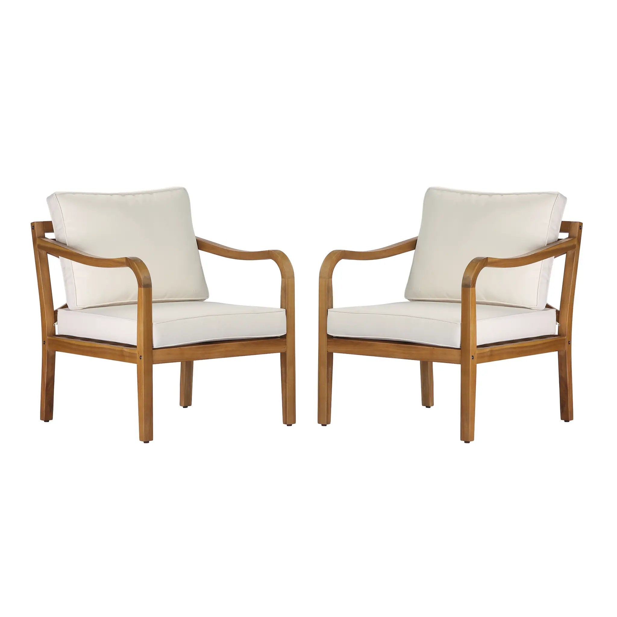 Acacia Wood Patio Furniture Club Chair Set of 2 by HouseOfZazla