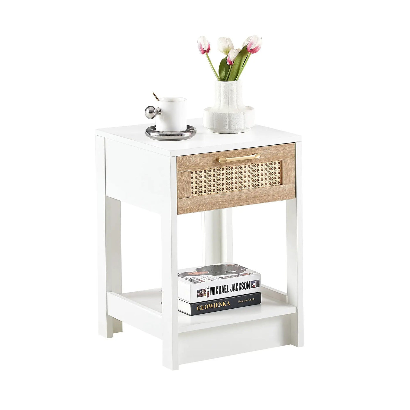 15.75" Rattan End Table With Drawer, Modern Nightstand, Side Table For Living Room, Bedroom by Unique Piece Furniture