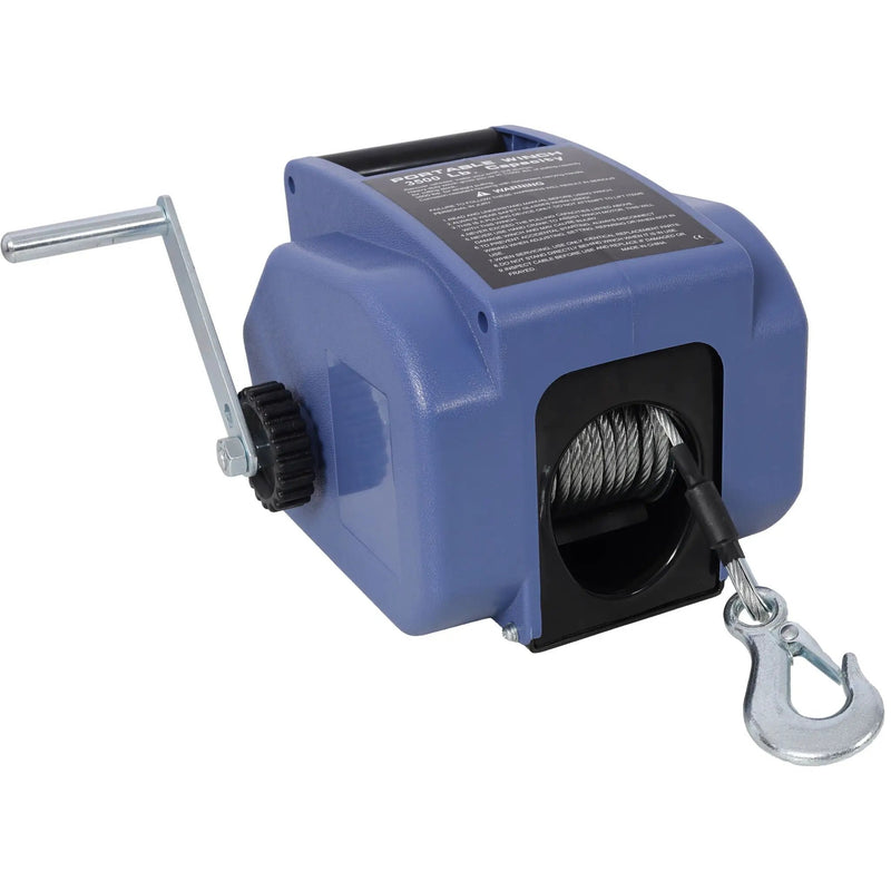 Reversible Electric 12V Trailer Winch For Boats Up To 5000 Lbs, Galvanized Wire Rope Casing - Blue by HouseOfZazla