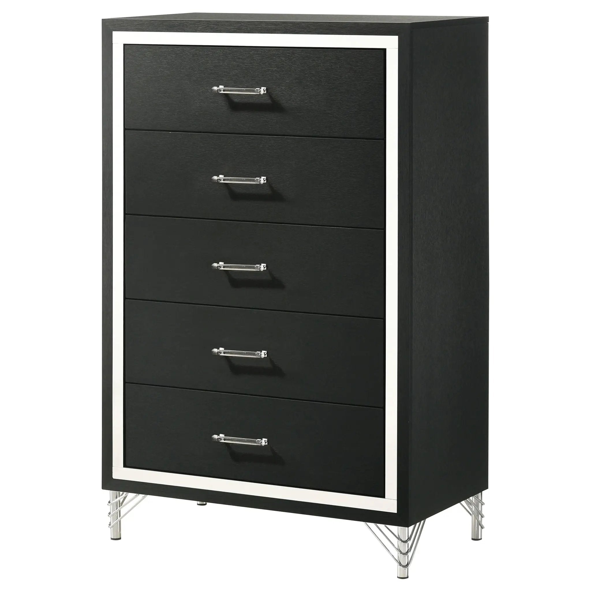 Lucia 5-drawer Bedroom Chest of Drawers Black by Unique Piece Furniture