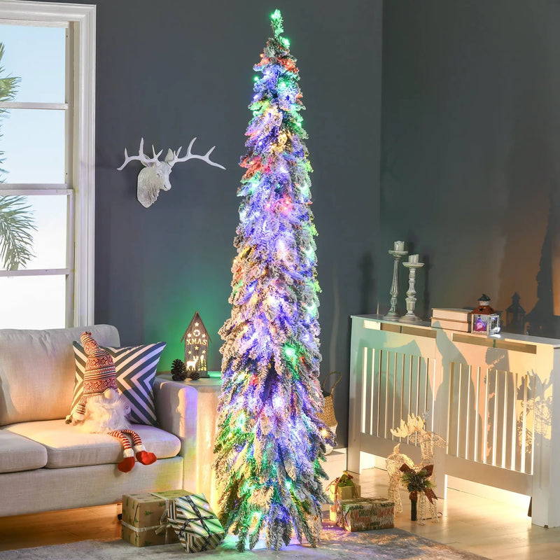 HOMCOM 7ft Tall Prelit Pencil Artificial Christmas Tree by HouseOfZazla