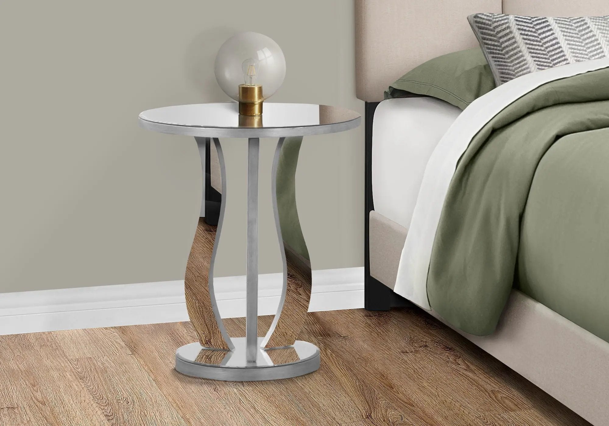 Accent Table, Side Mirror, Transitional - Silver by Unique Piece Furniture