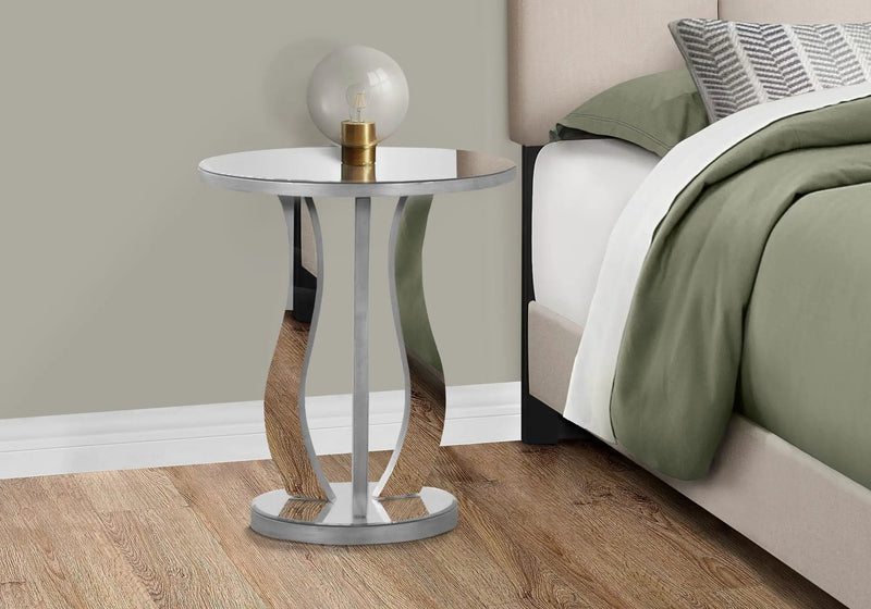 Accent Table, Side Mirror, Transitional - Silver by Unique Piece Furniture