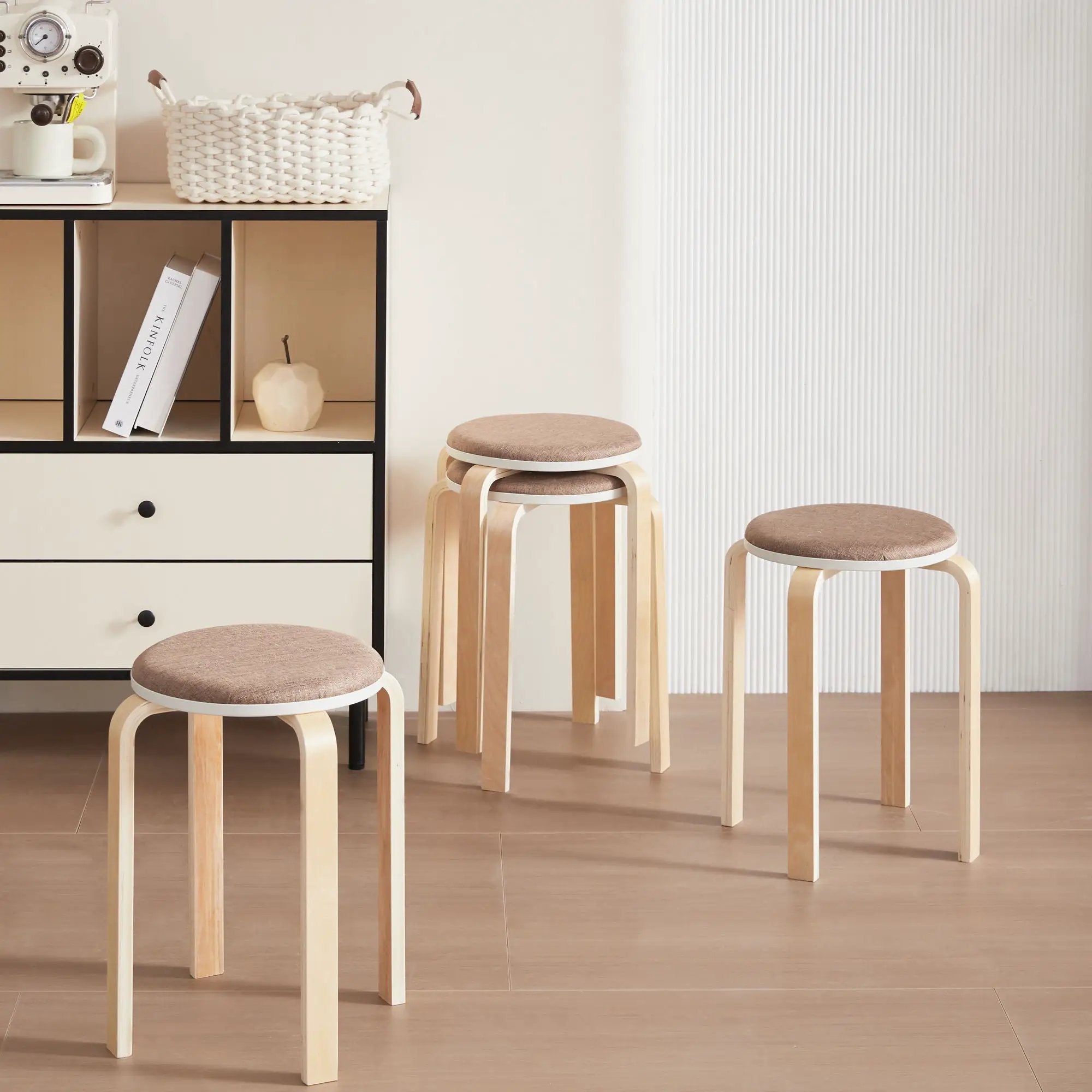 Stackable Round Backless Stools (Set of 4) by Unique Piece Furniture