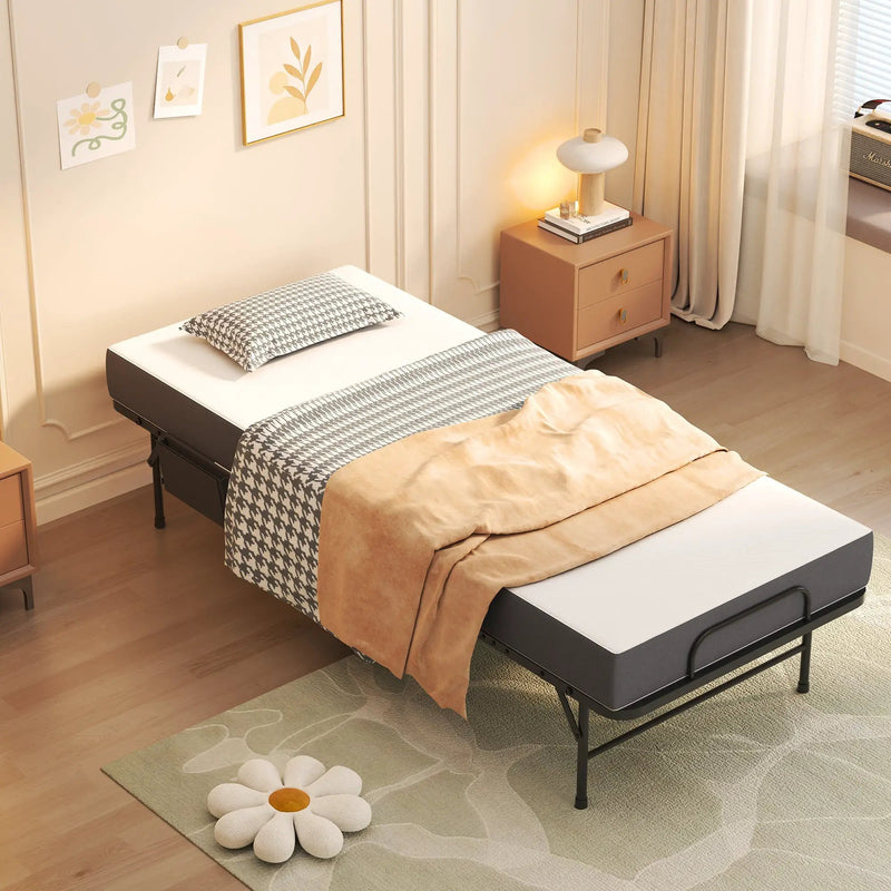 75 Inch Folding Bed with 5" Memory Foam Mattress by HouseOfZazla