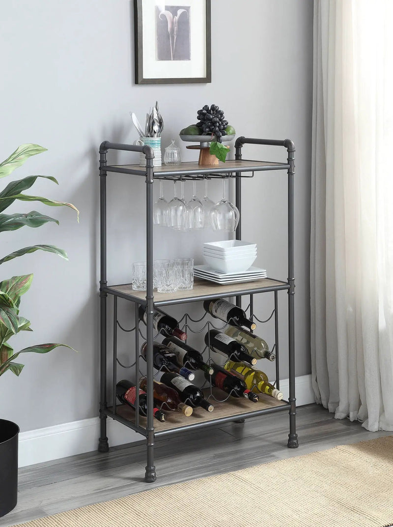 Brantley Wine Rack - Gray / Oak by HouseOfZazla