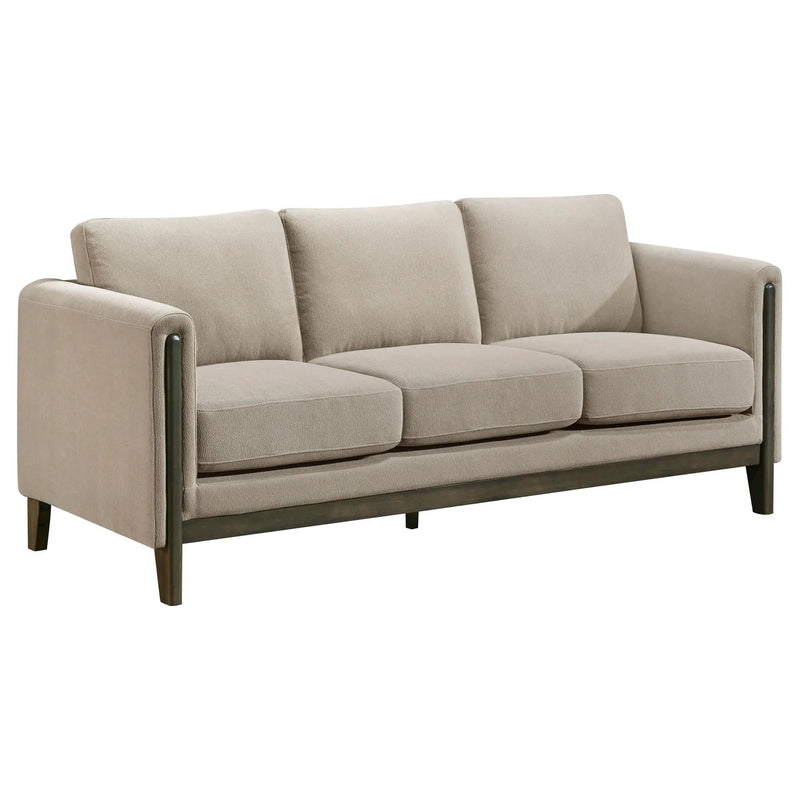 Islington Fabric Upholstered Panel Arm Sofa Taupe by Unique Piece Furniture