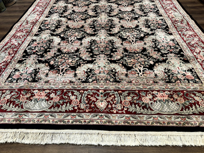Sino Persian Rug 9x12, Black, Floral Bouquets by Jewel Rugs
