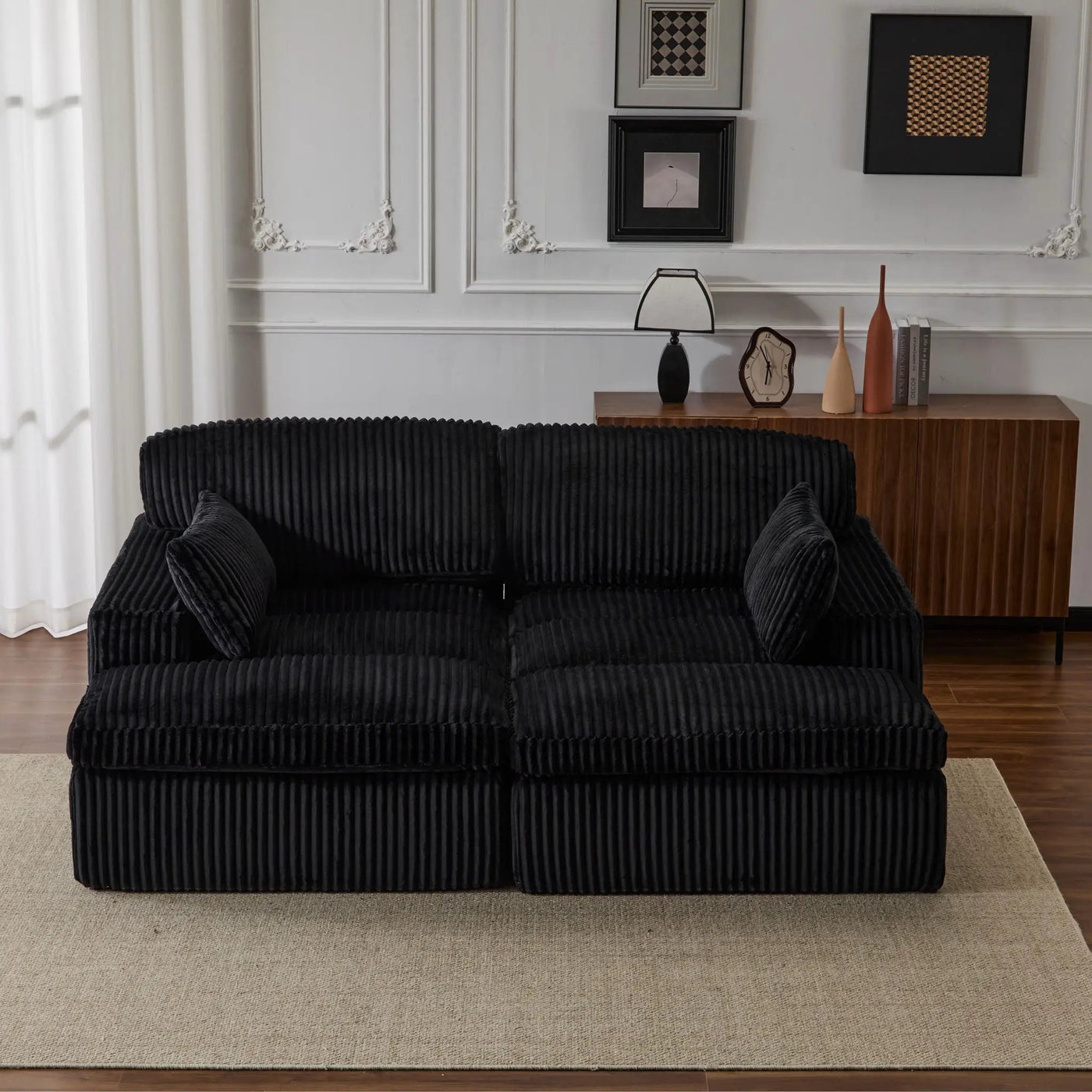 Double Chaise Lounge Chair, Oversized Upholstered Sleeper Cloud Couch by HouseOfZazla