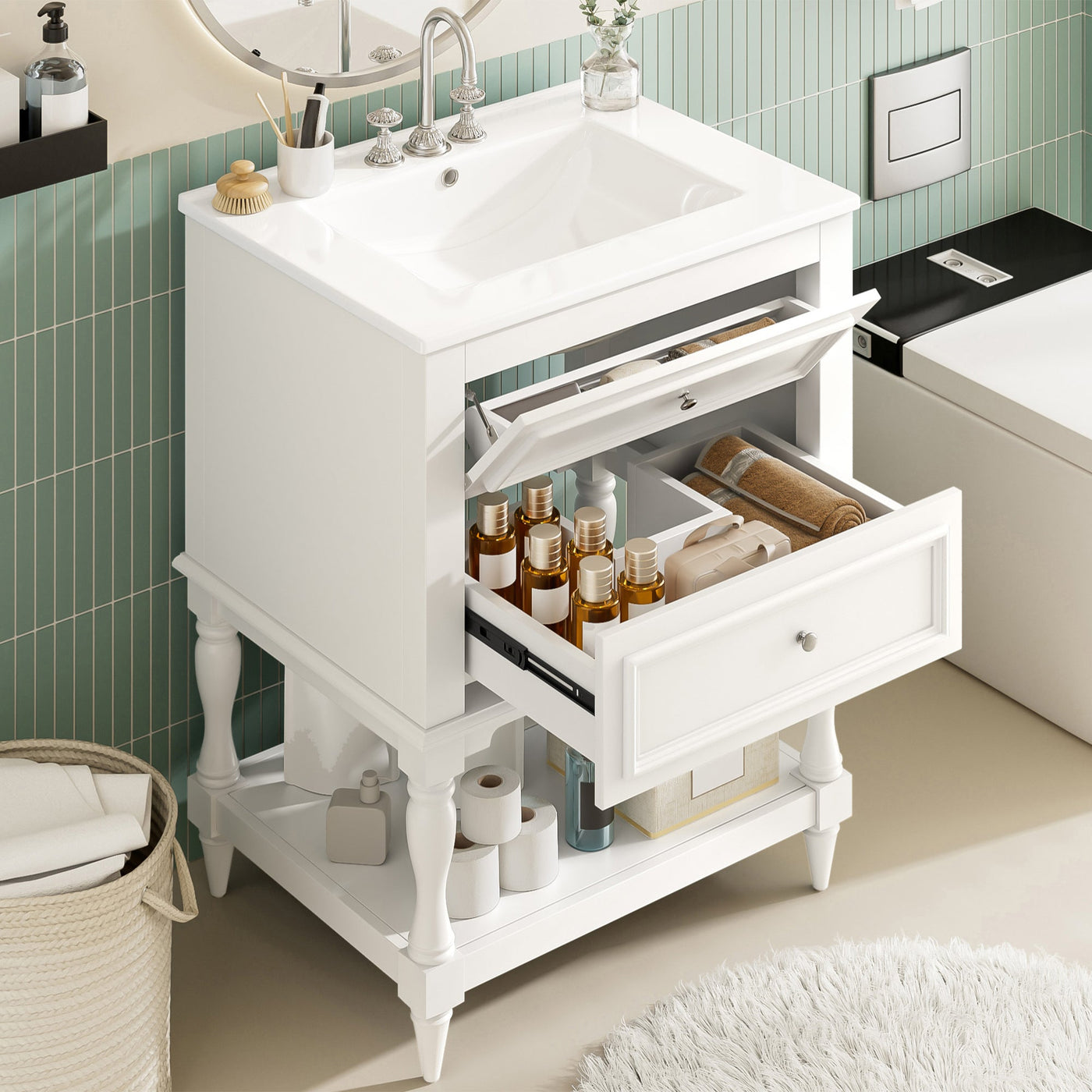 24" Bathroom Vanity with Ceramic Sink by HouseOfZazla