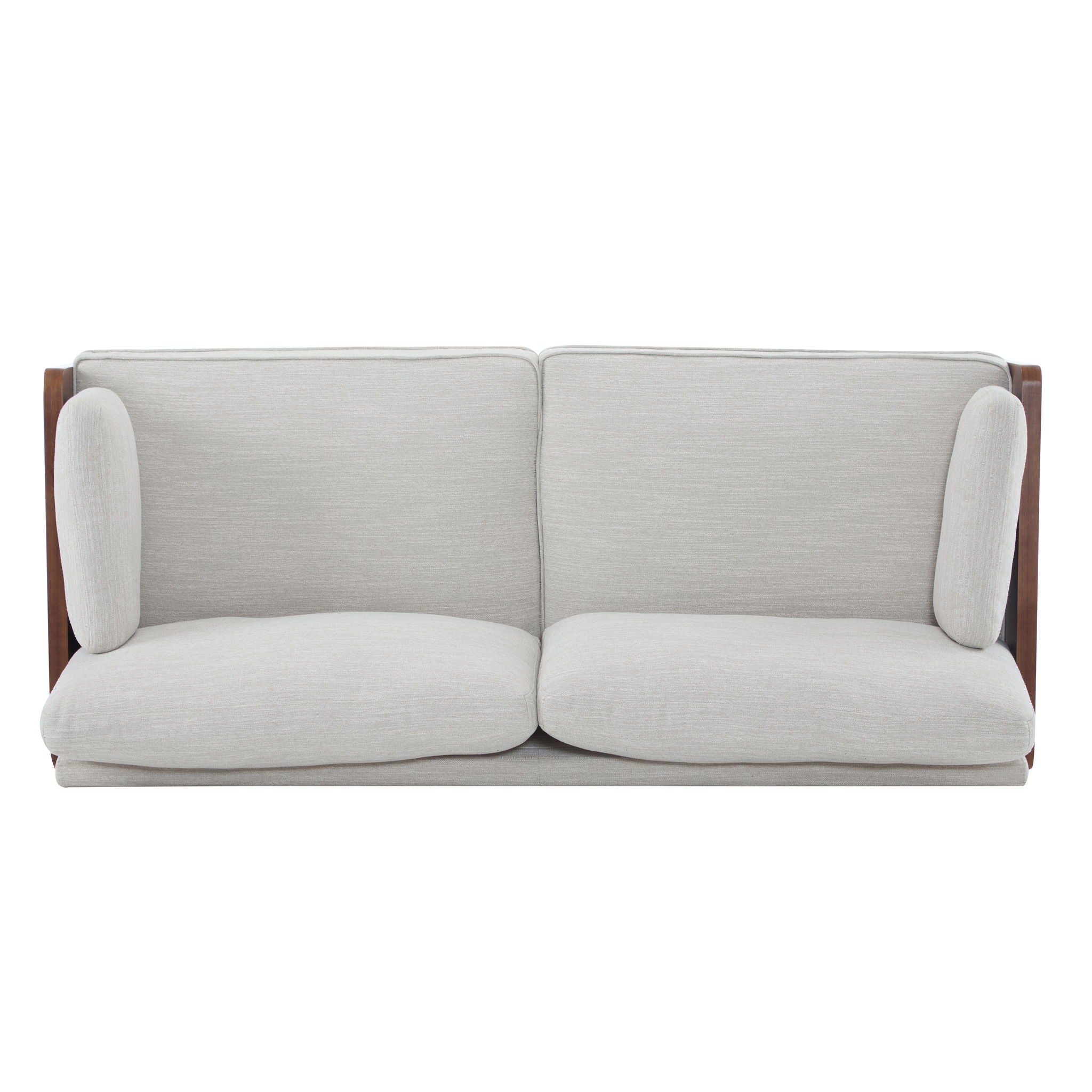 Mid Century Moderne Sofa With Wood Sides by HouseOfZazla
