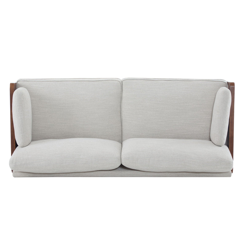 Mid Century Moderne Sofa With Wood Sides by HouseOfZazla