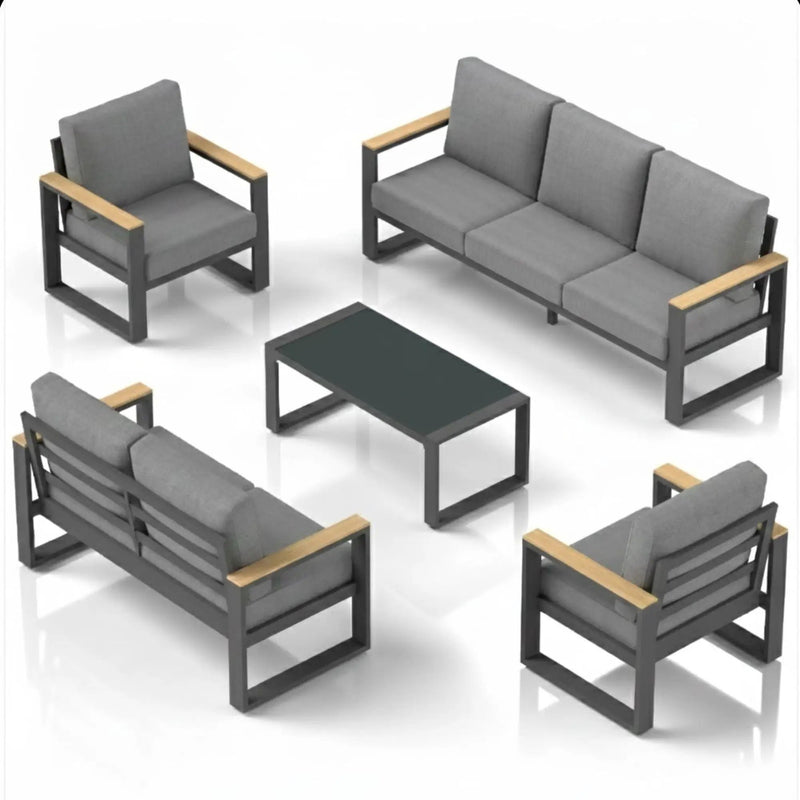 Modern Outdoor Sofa Set With Coffee Table by HouseOfZazla