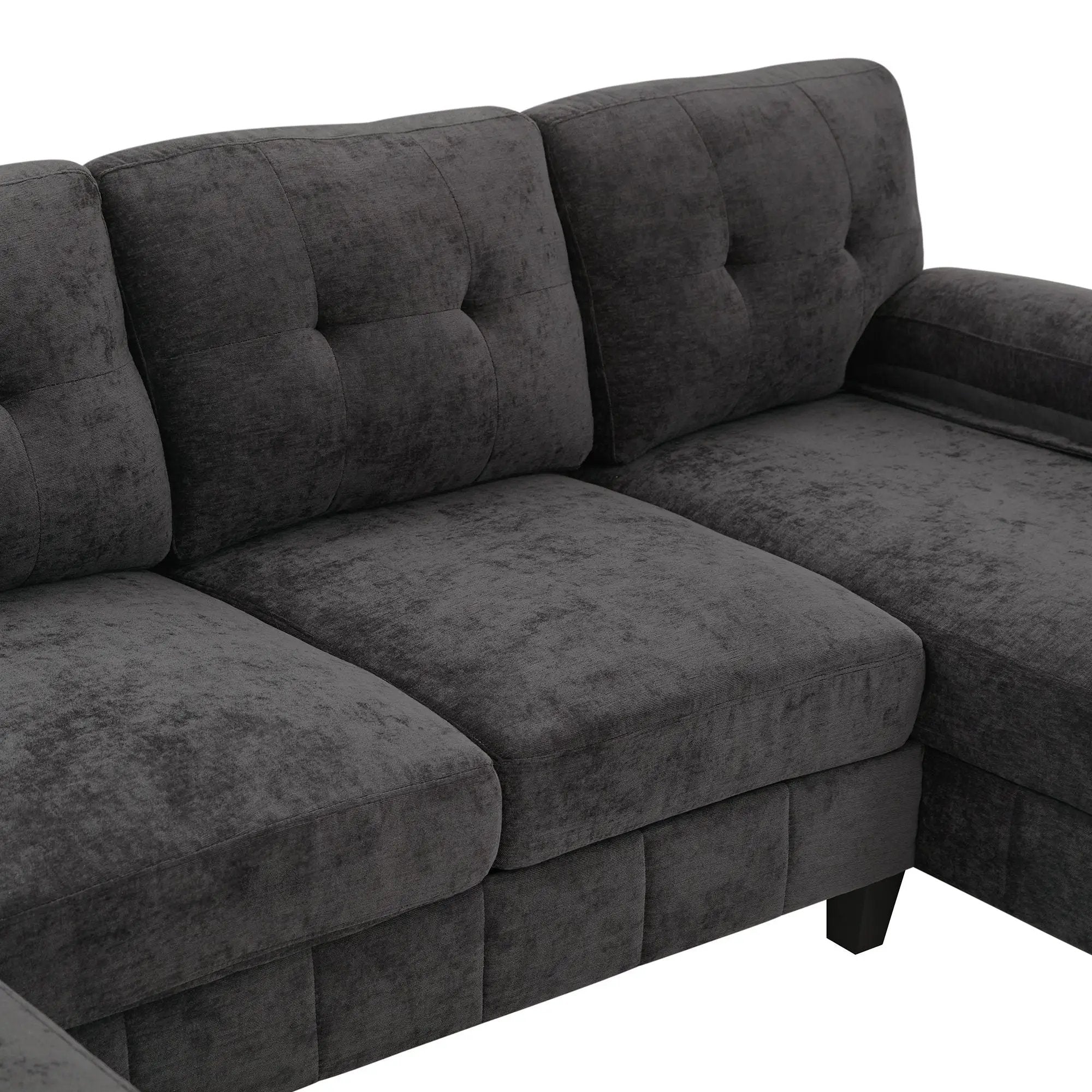 U-Shaped Sectional Sofa 103.5" Fabric Couch With Dual Chaise Lounges, Storage Pockets, Armrest Pillows by HouseOfZazla