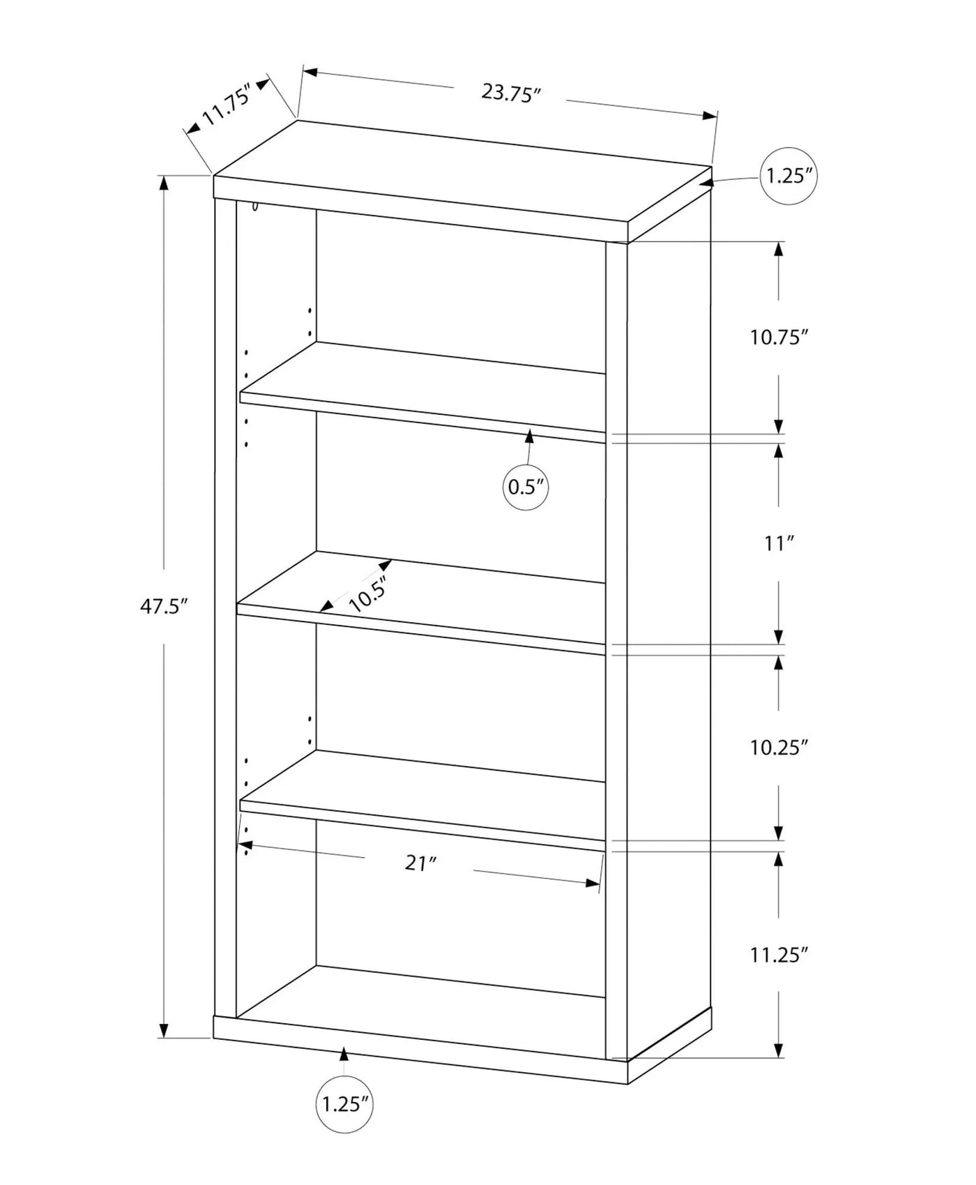 5 Tier For Office Bookshelf, Bookcase, Etagere, Contemporary & Modern by Unique Piece Furniture