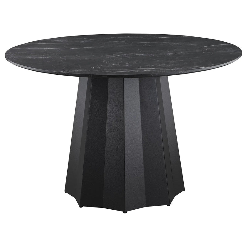 Dorgan - 5 Piece Round Dining Set - Black