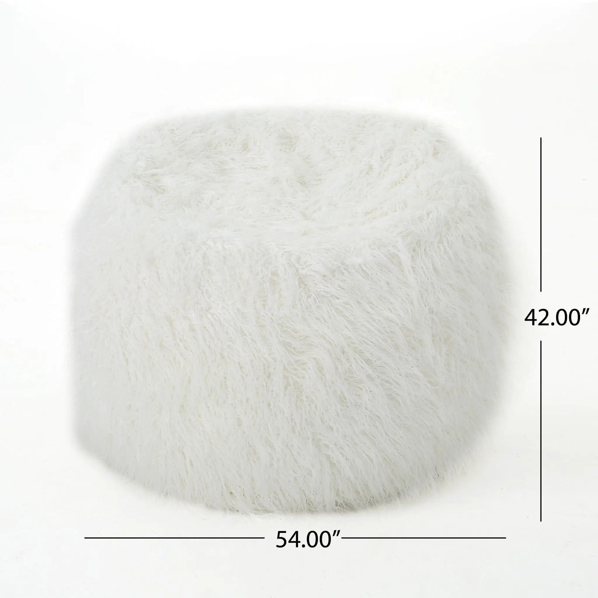 Mahin - Rounded 5 Foot Bean Bag Cozy Modern Design - White by Unique Piece Furniture