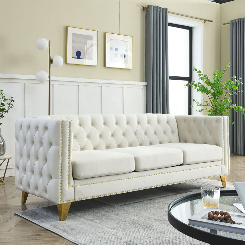 Upholstered Couch Sofa With Button Tufting For Living Room by HouseOfZazla