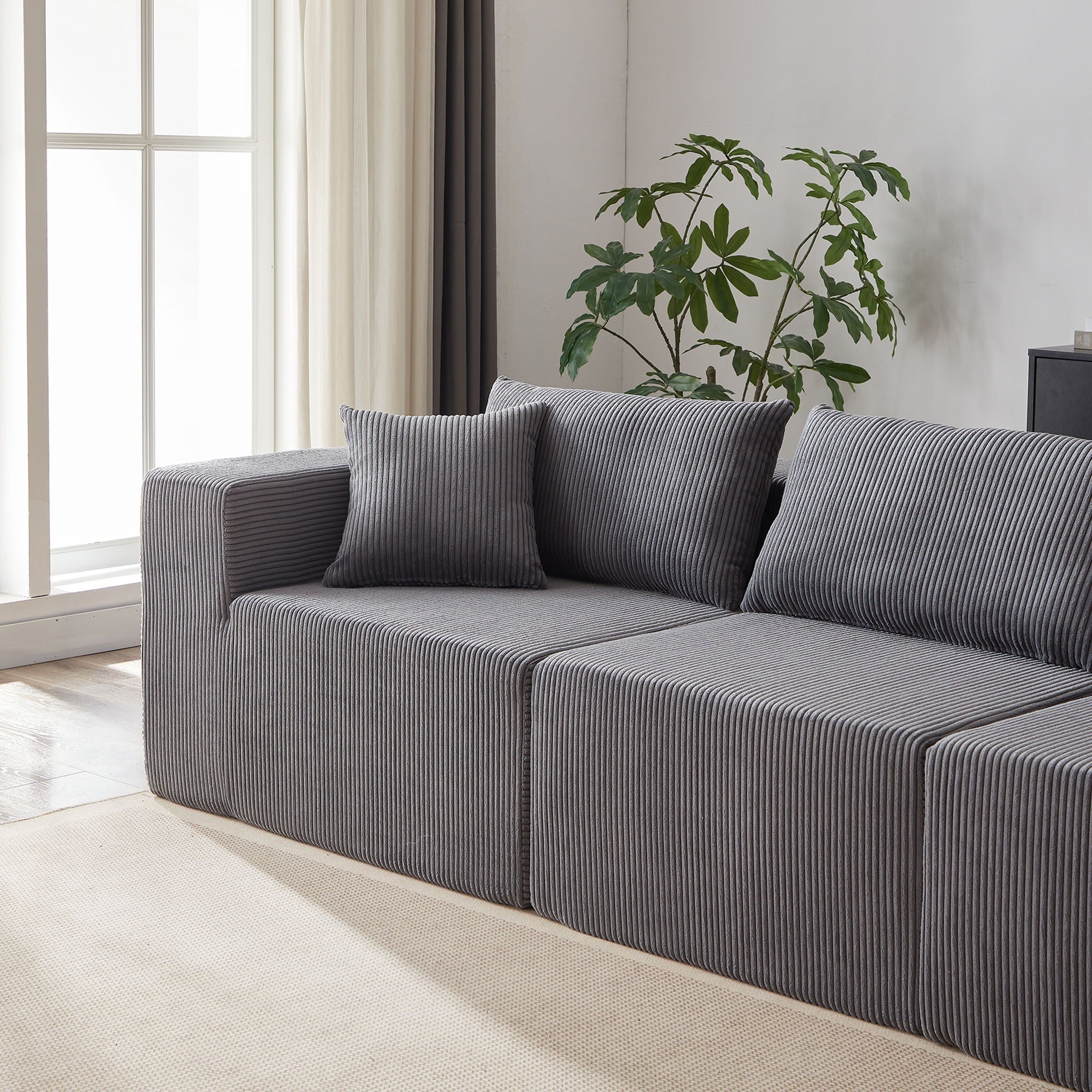 Modular L Shaped Sectional Compressed Sofa, Free Combination by HouseOfZazla