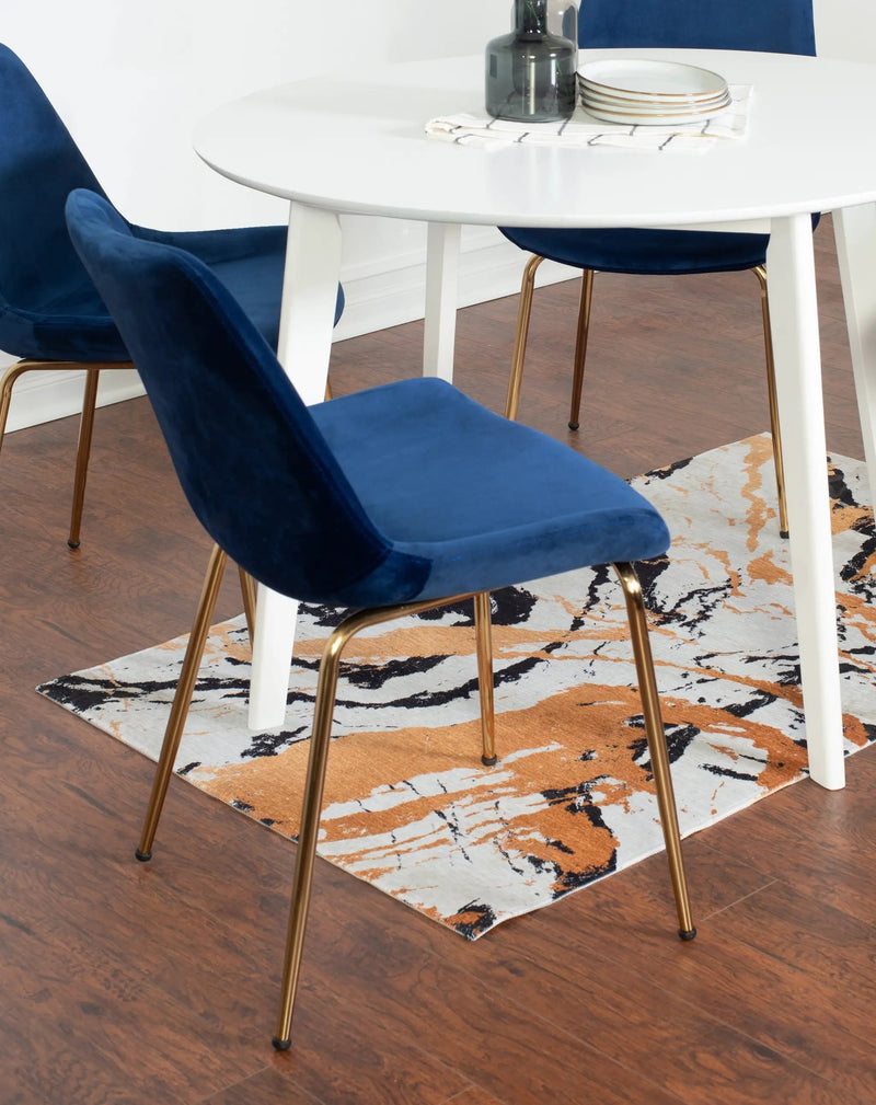 Aufurr Contemporary 3-Piece Dining Set White Round Dining Table with 2 Chairs by HouseOfZazla