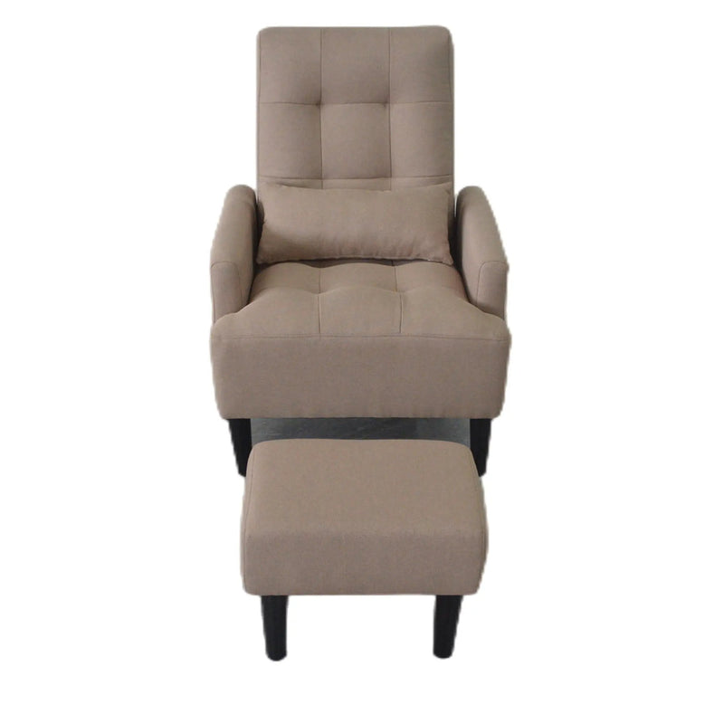 Living Room Sofa Single Chair And Ottoman, Modern Multi-Function Fabric Living Room Sofa Lounge Chair Bed And Stool. Soft Leisure Single Chair Adjustable Into 5 Angles With Sofa Bed by HouseOfZazla