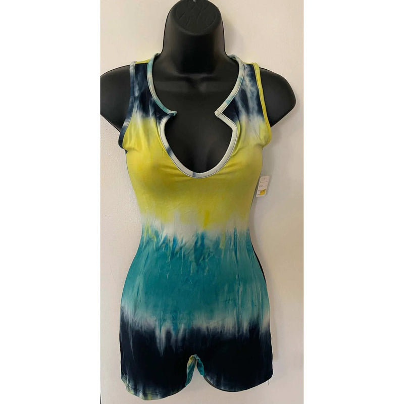 Dodo Romper One Piece Sea Blue And Yellow by Selzalot