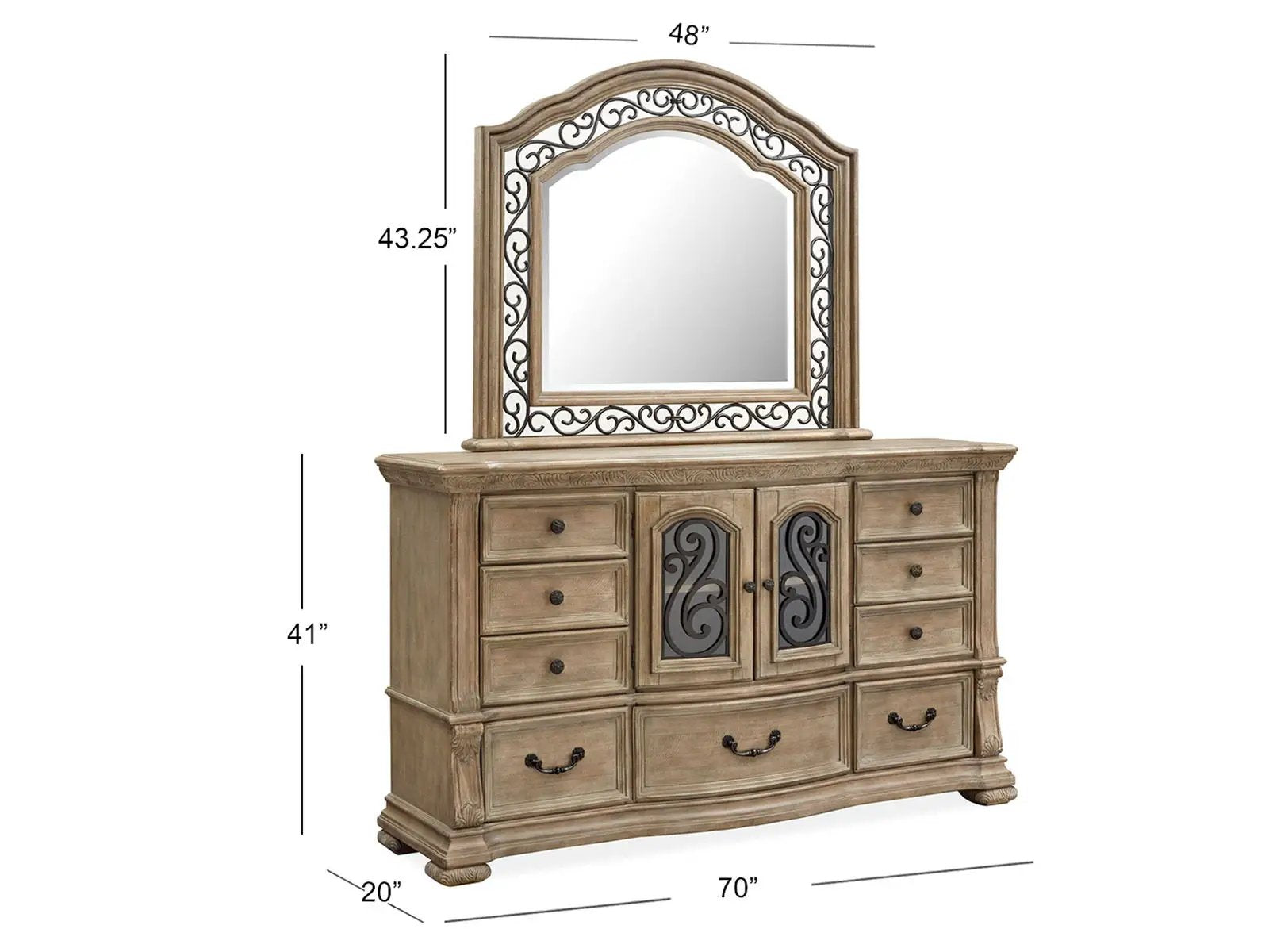 Marisol - Shaped Mirror - Fawn by Unique Piece Furniture