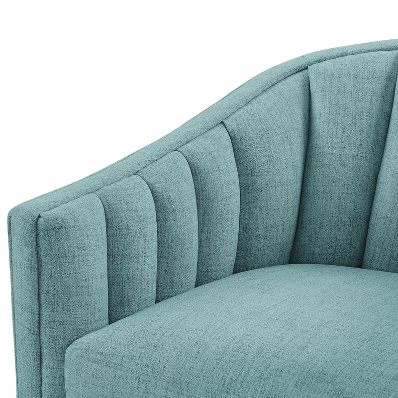 Solitude - Skirted Swivel Accent Chair With Hemp Like by HouseOfZazla