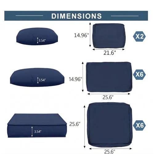 Outdoor Cushions for Patio Furniture Replacement - Navy Blue, photo 8 of 10