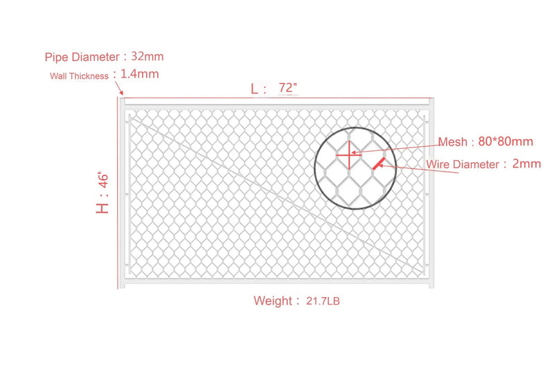 Adjustable 3.8FT Chain Link Walk Gate Kit by HouseOfZazla