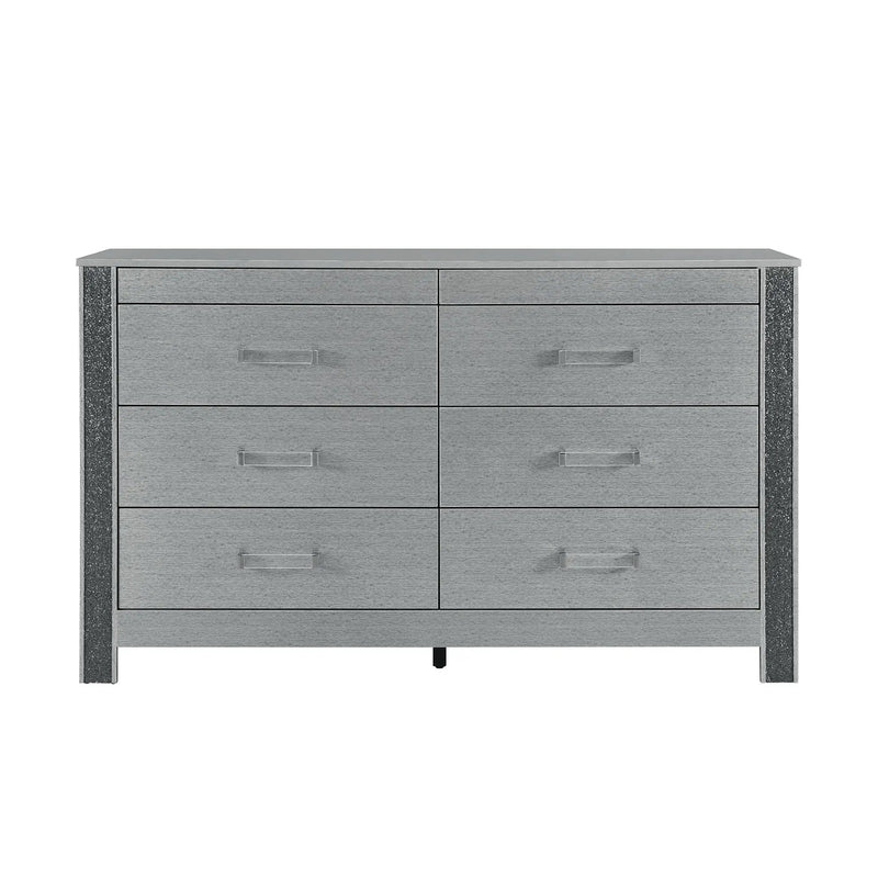 Lorenzo - Dresser With Hidden Jewelry Compartment And Bar Handles In - Silver by Unique Piece Furniture