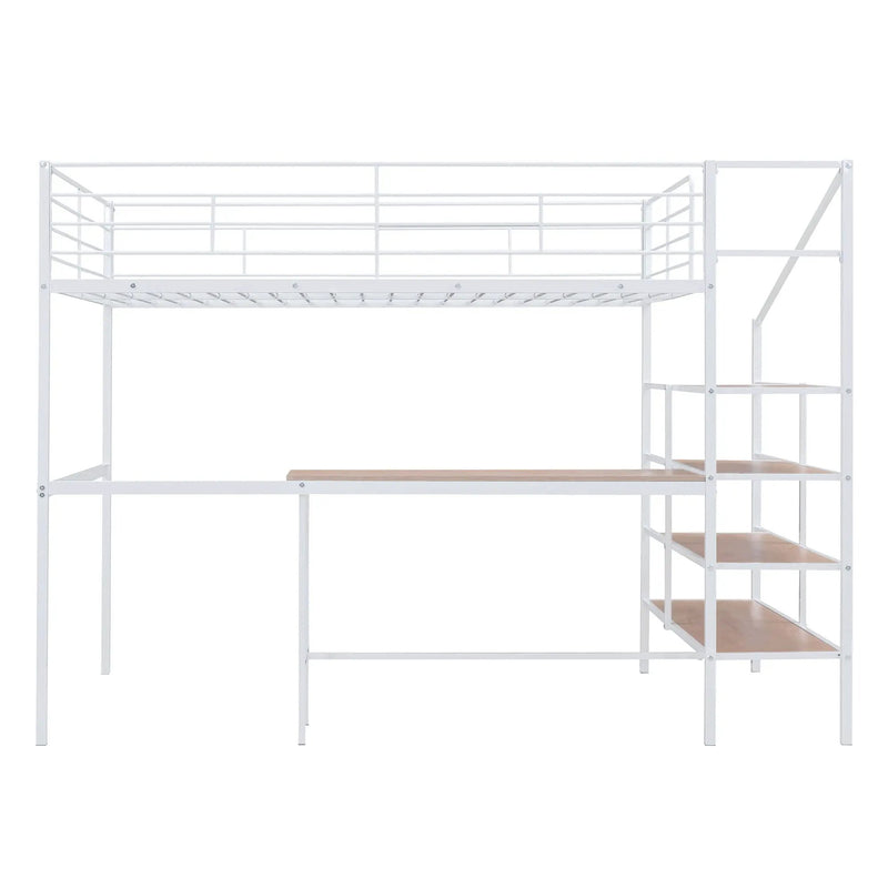 Loft Bed With Desk And Lateral Storage Ladder by HouseOfZazla