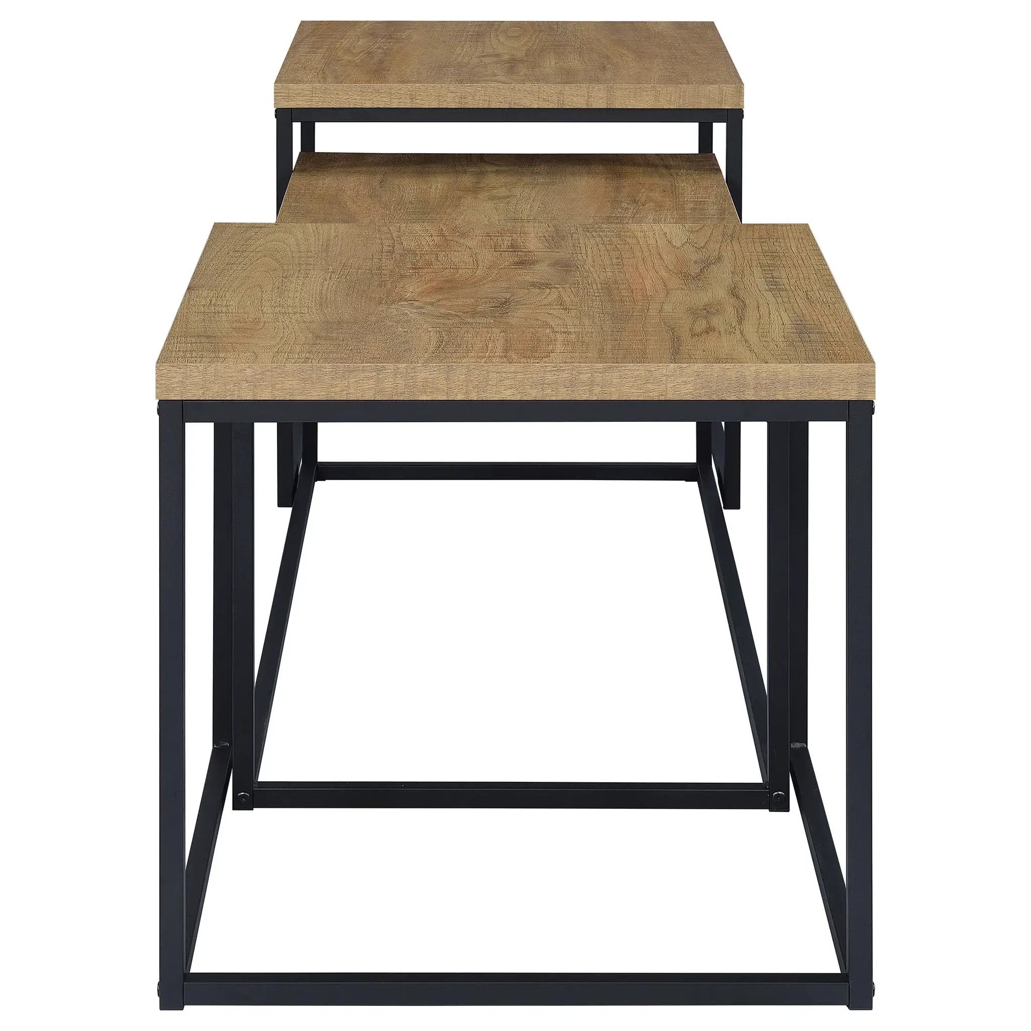 Straden 3-piece Engineered Wood Coffee Table Set Mango and Black by Unique Piece Furniture