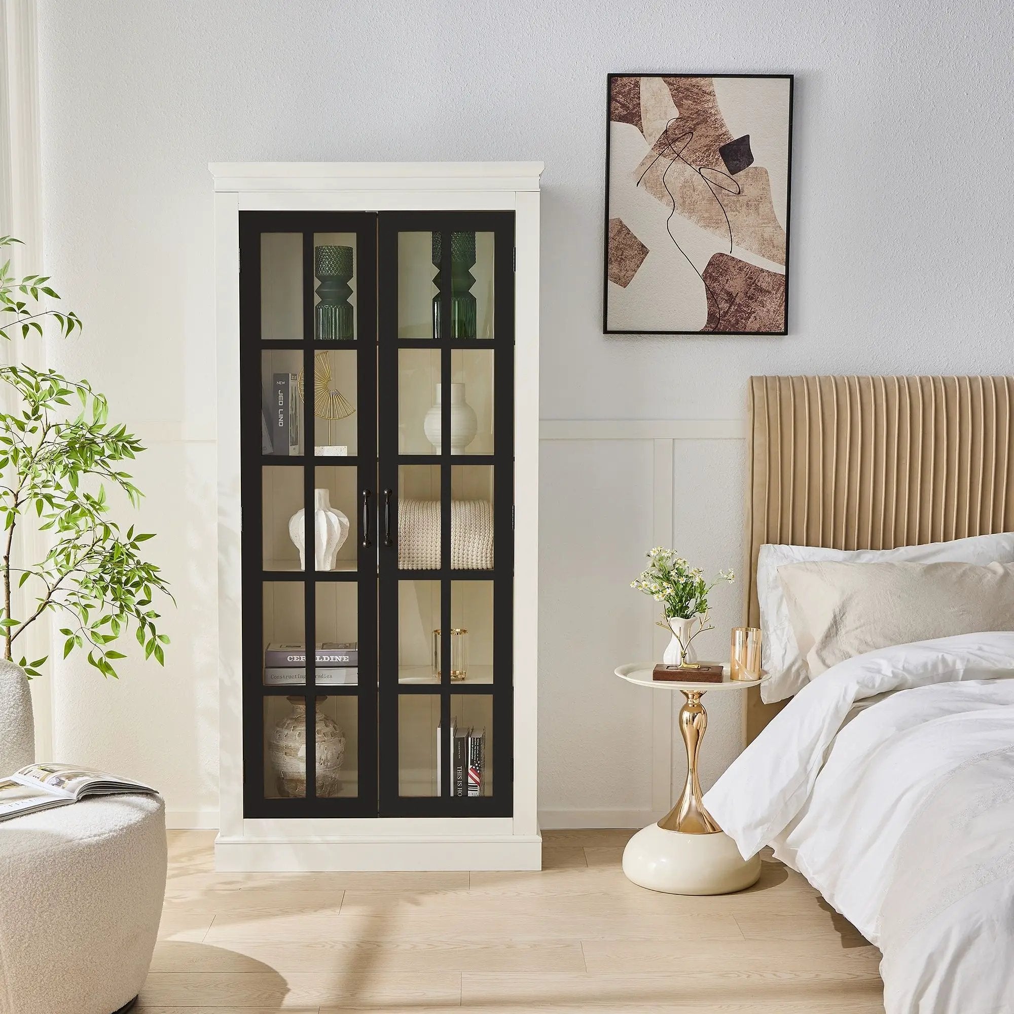 Rustic Style Display Cabinet With Glass Doors For Collectibles by HouseOfZazla