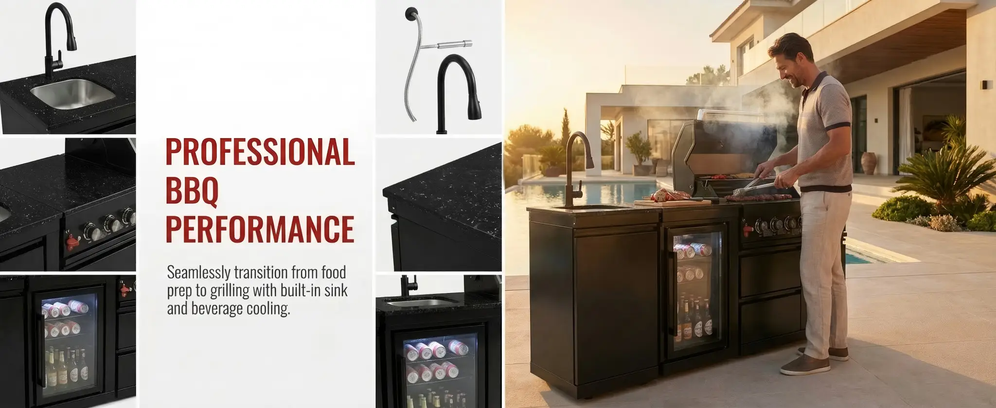 6-Burner Stainless Steel Propane Gas Outdoor Kitchen Barbecue Island Grill by HouseOfZazla