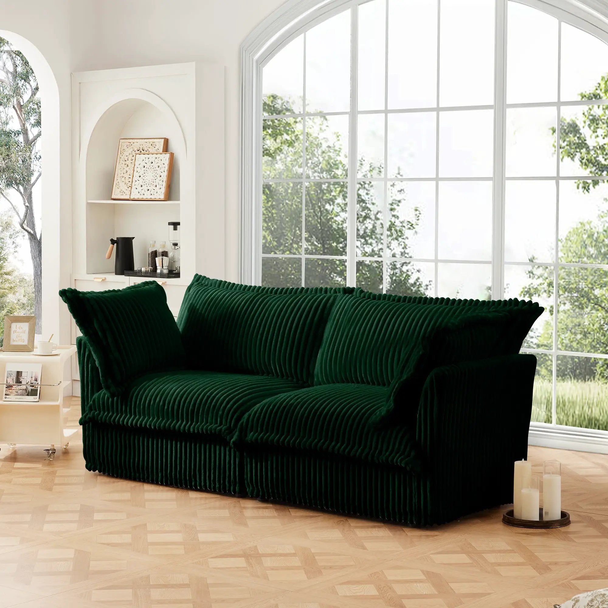 Modern Slipcovered 2-Seat Sofa Couches for Living Room by HouseOfZazla