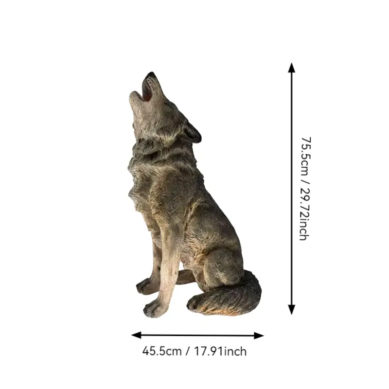 29.72" H x 17.91" L Simulated Howling Wolf Garden Statue by HouseOfZazla
