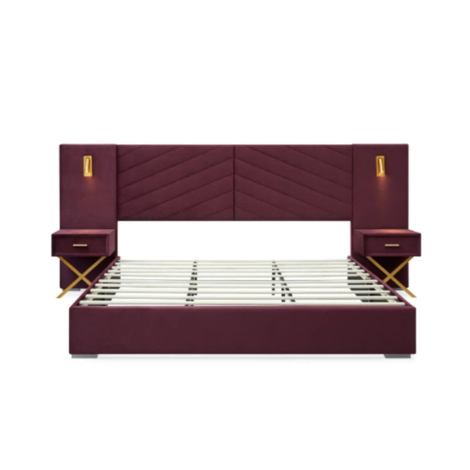 Comfortable Upholstered Bed With Vertical Channel Tufted Wingback Headboard