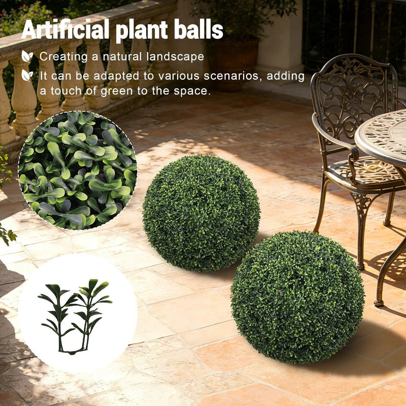 Artificial Topiary Balls, Outdoor Decorative Spheres For Garden (Set of 2) - Green by Unique Piece Furniture