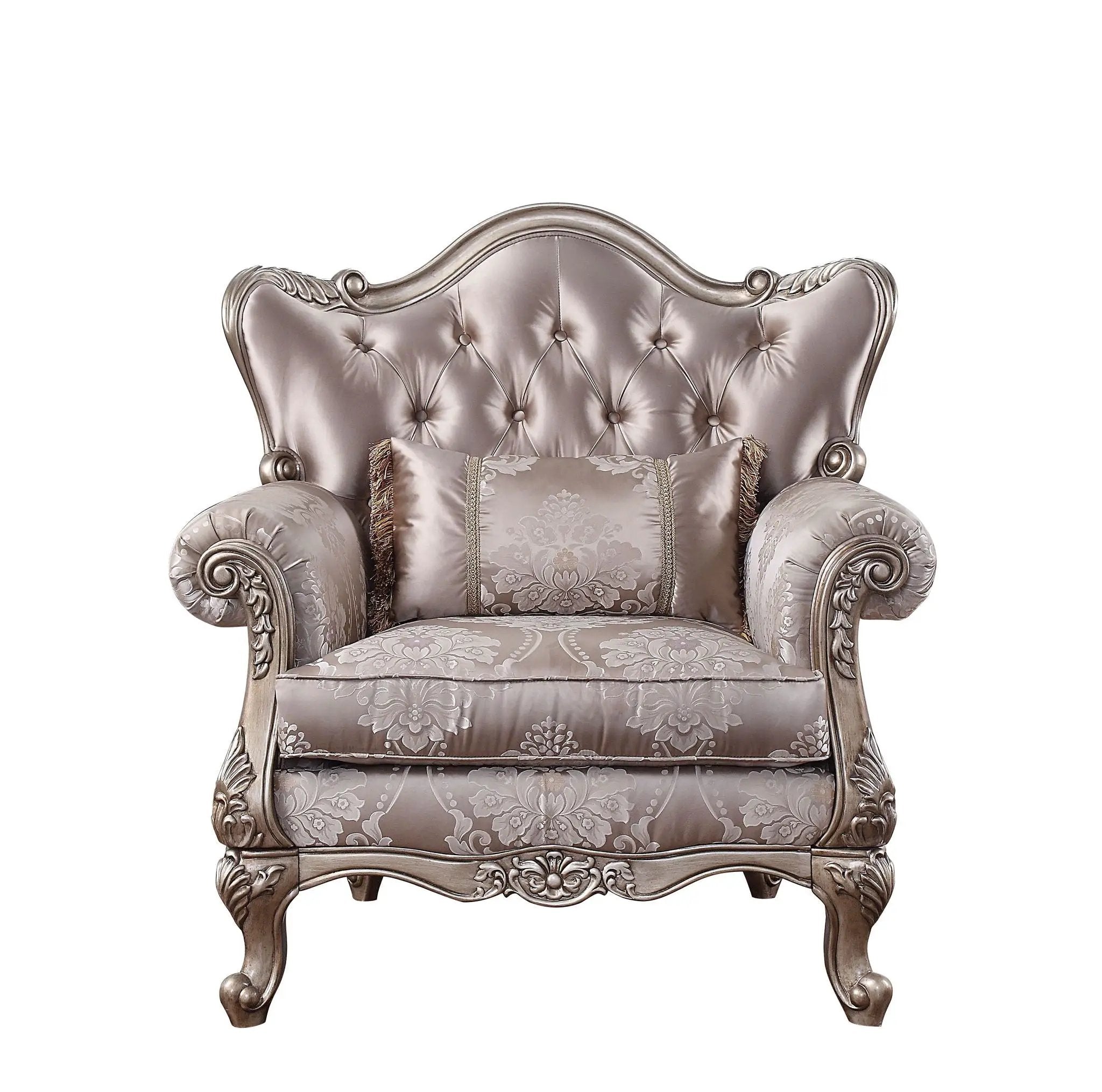 Jayceon - Chair With Pillow - Fabric & Champagne by Unique Piece Furniture