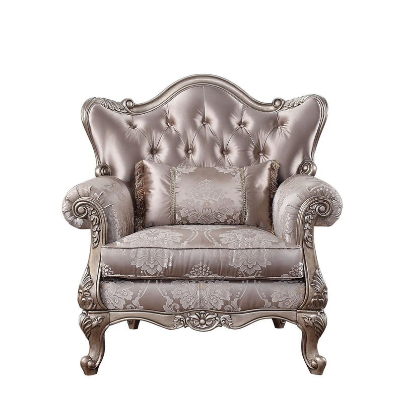 Jayceon - Chair With Pillow - Fabric & Champagne by Unique Piece Furniture