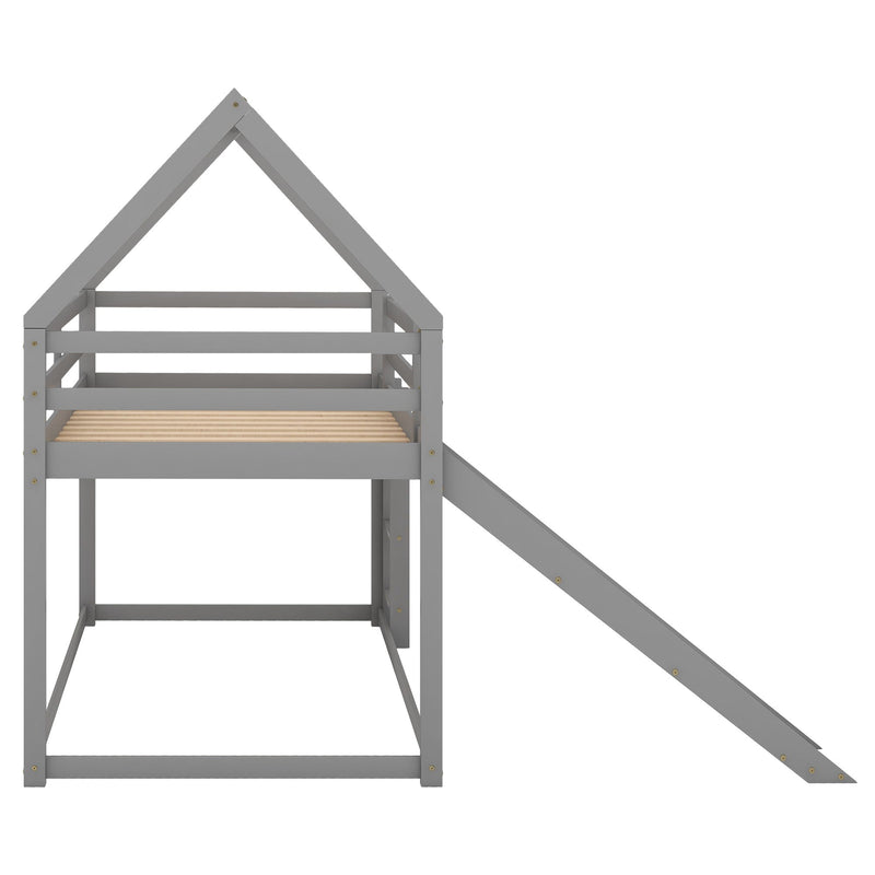 House Shape Bunk Bed With Slide And Ladder by Unique Piece Furniture