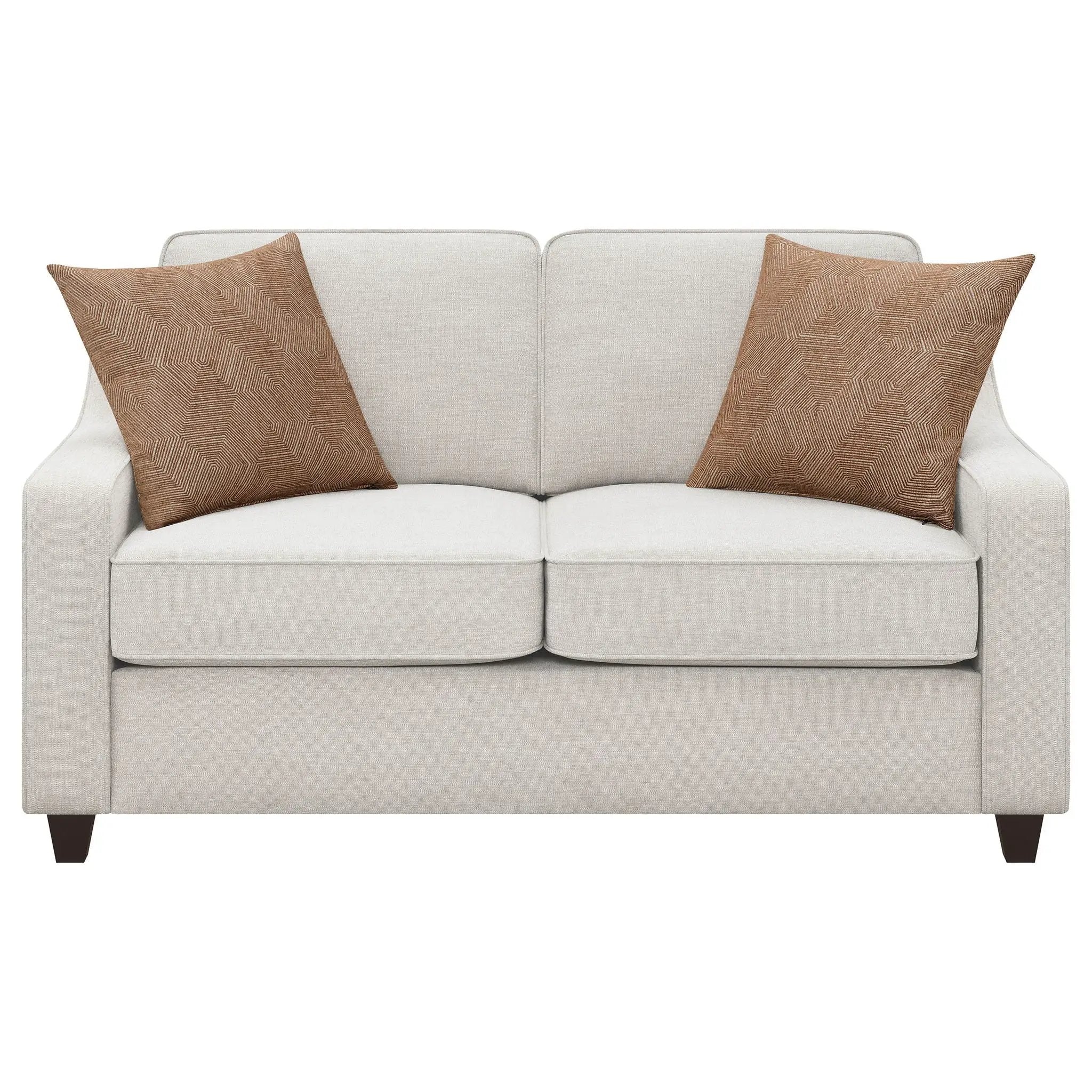 Christine Upholstered Sloped Arm Loveseat Beige by Unique Piece Furniture