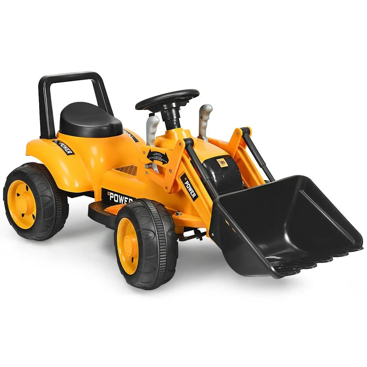 Kids Ride On Excavator Digger 6V Battery Powered Tractor-Yellow by DirectDeals