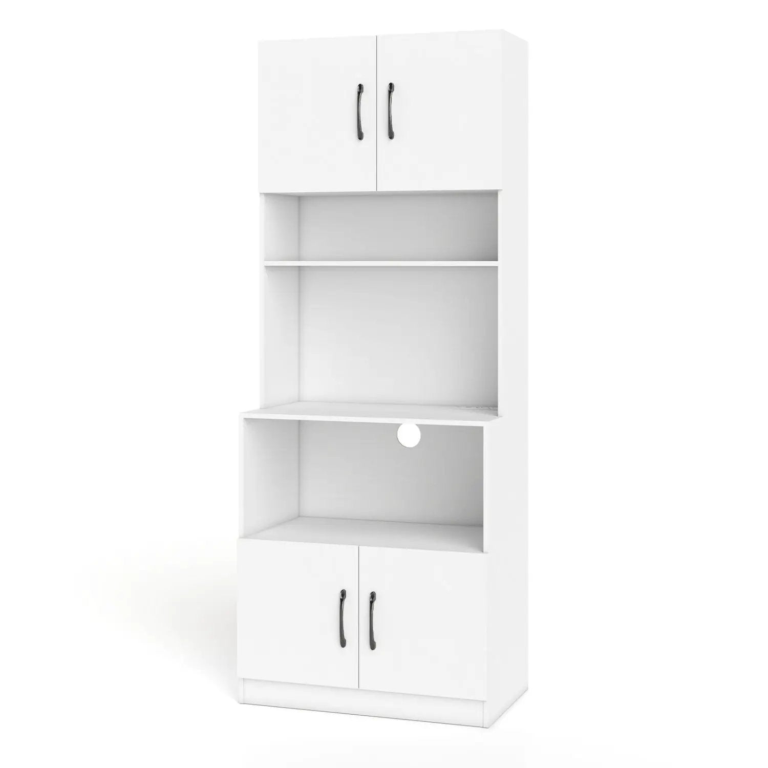66 Inch Kitchen Pantry Cabinet with Charging Station and Adjustable Shelves for Dining Room by DirectDeals
